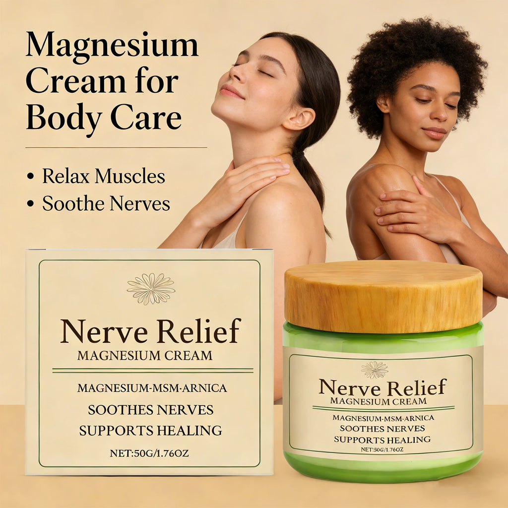 Nerve Relief Magnesium Cream Relieve Muscle Pain Moisturizing Body Massage Cream Relax Muscles Soothing Nourishing Skin Care 50G