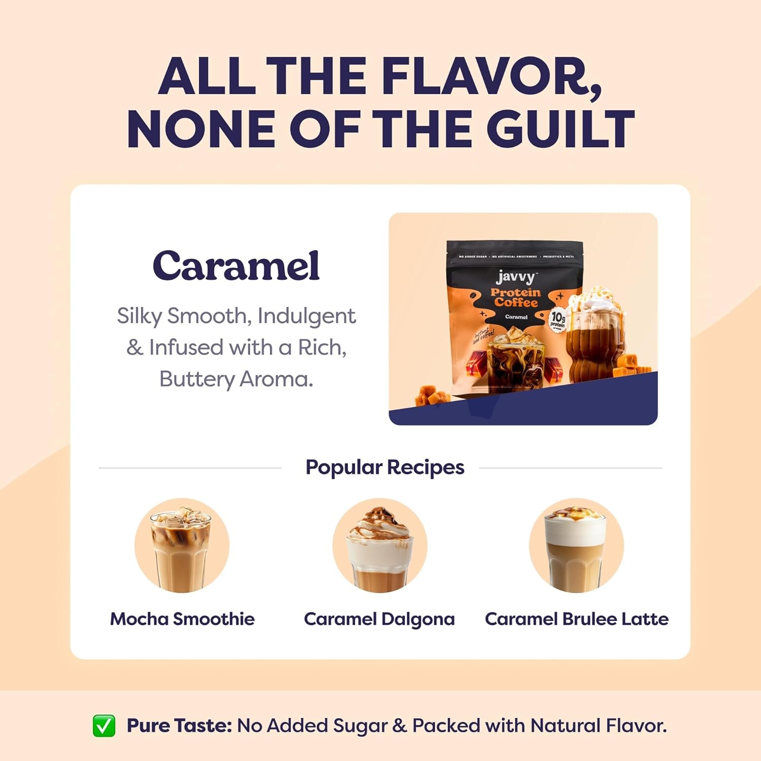 Protein Iced Coffee - Premium Whey Protein & Iced Coffees, 100% Natural Cold Brew, Zero Artificial Flavors & Sweeteners, 80Mg Caffeine, No Added Sugar, 20 Servings, Caramel, 1 Pack