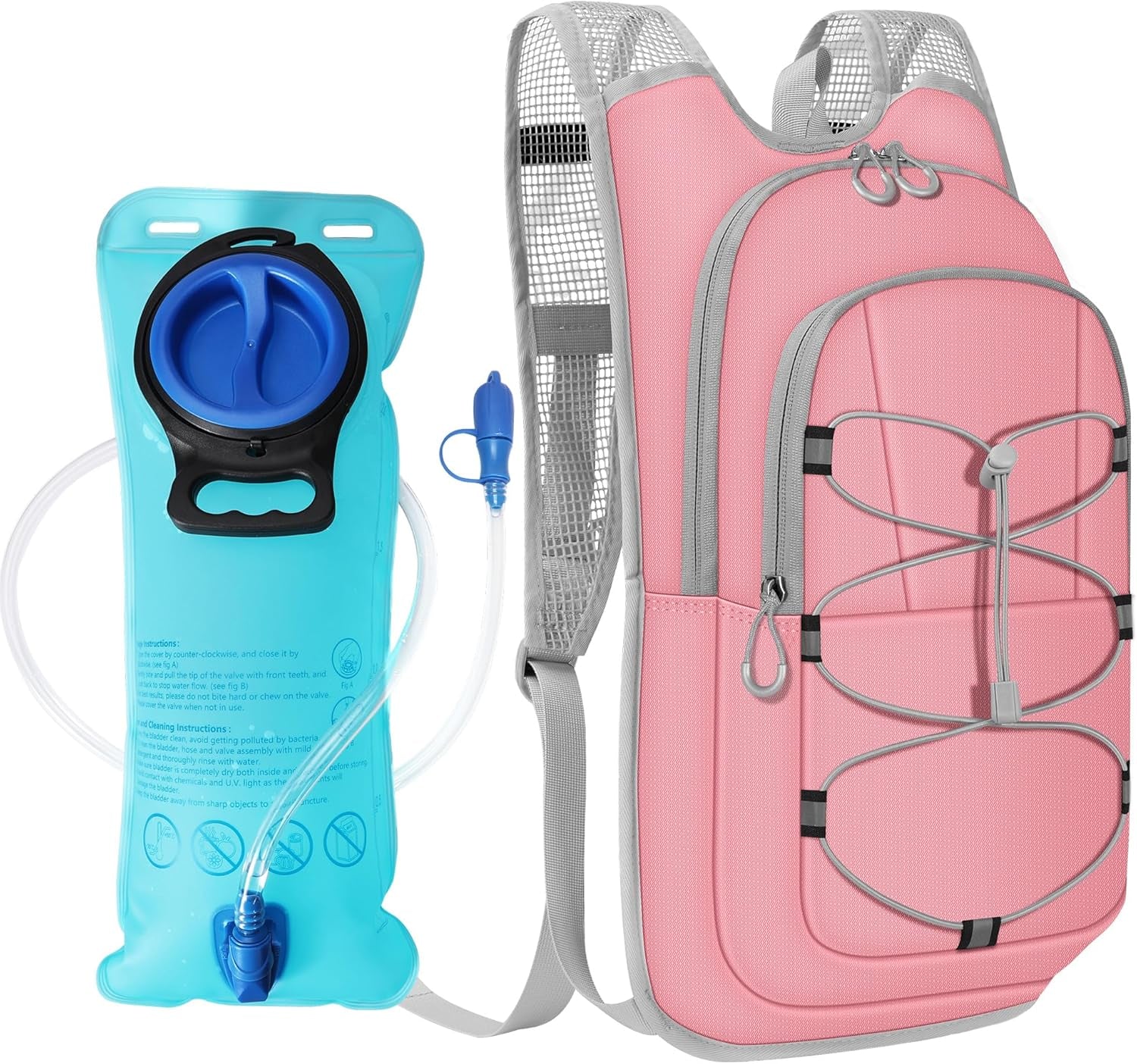 Hydration Backpack - Lightweight Hiking Water Backpack with 2L Water Bladder, Running Hydration Vest Backpack for Men Women, Hydration Pack for Hiking, Cycling, Climbing