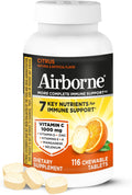 Citrus Chewable Tablets, 116Ct | Immune Support Supplement with 1000Mg Vitamin C + Vitamins A, D, E, Zinc,Selenium, & Manganese | Herbal Blend | Gluten Free