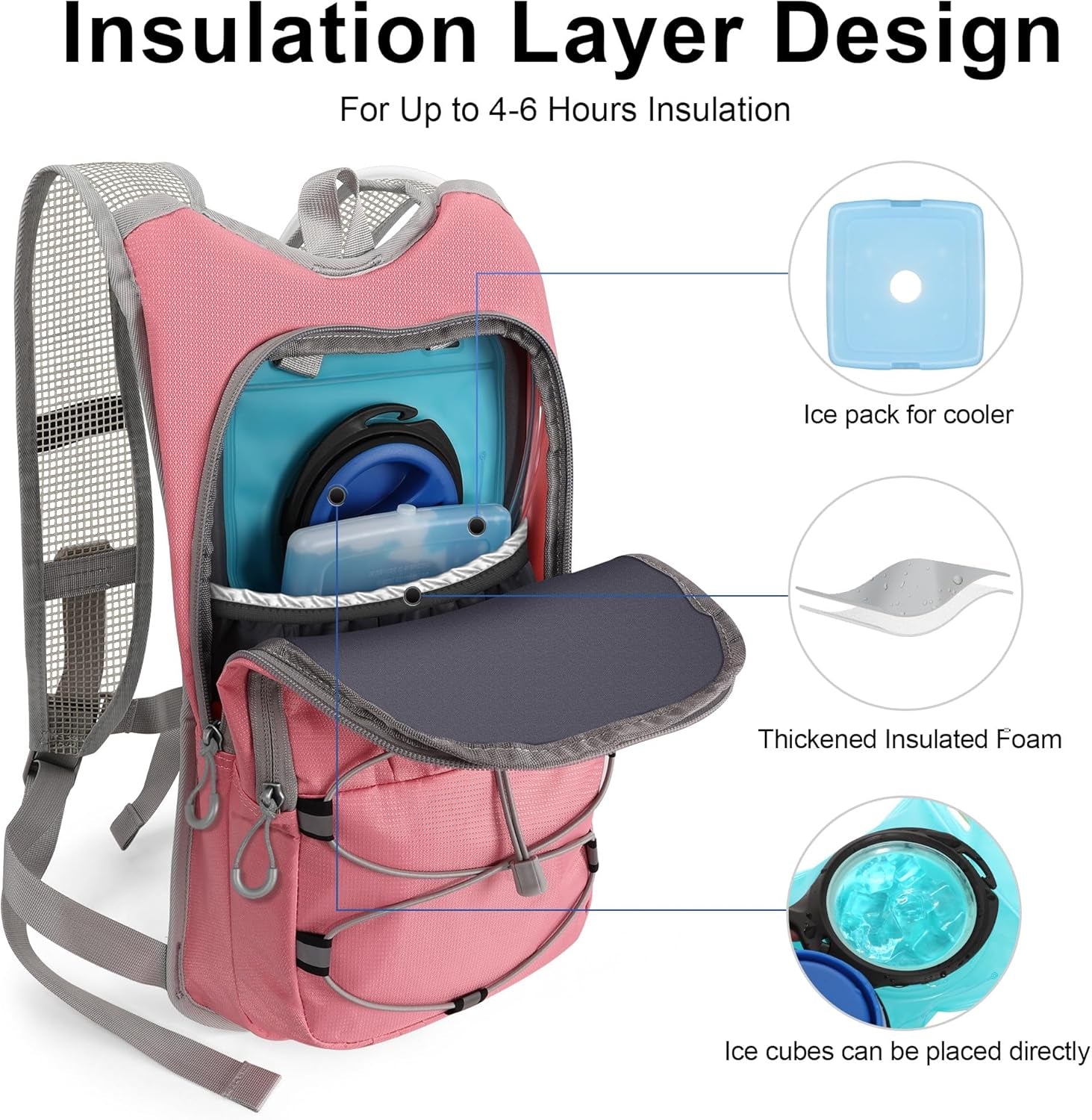 Hydration Backpack - Lightweight Hiking Water Backpack with 2L Water Bladder, Running Hydration Vest Backpack for Men Women, Hydration Pack for Hiking, Cycling, Climbing