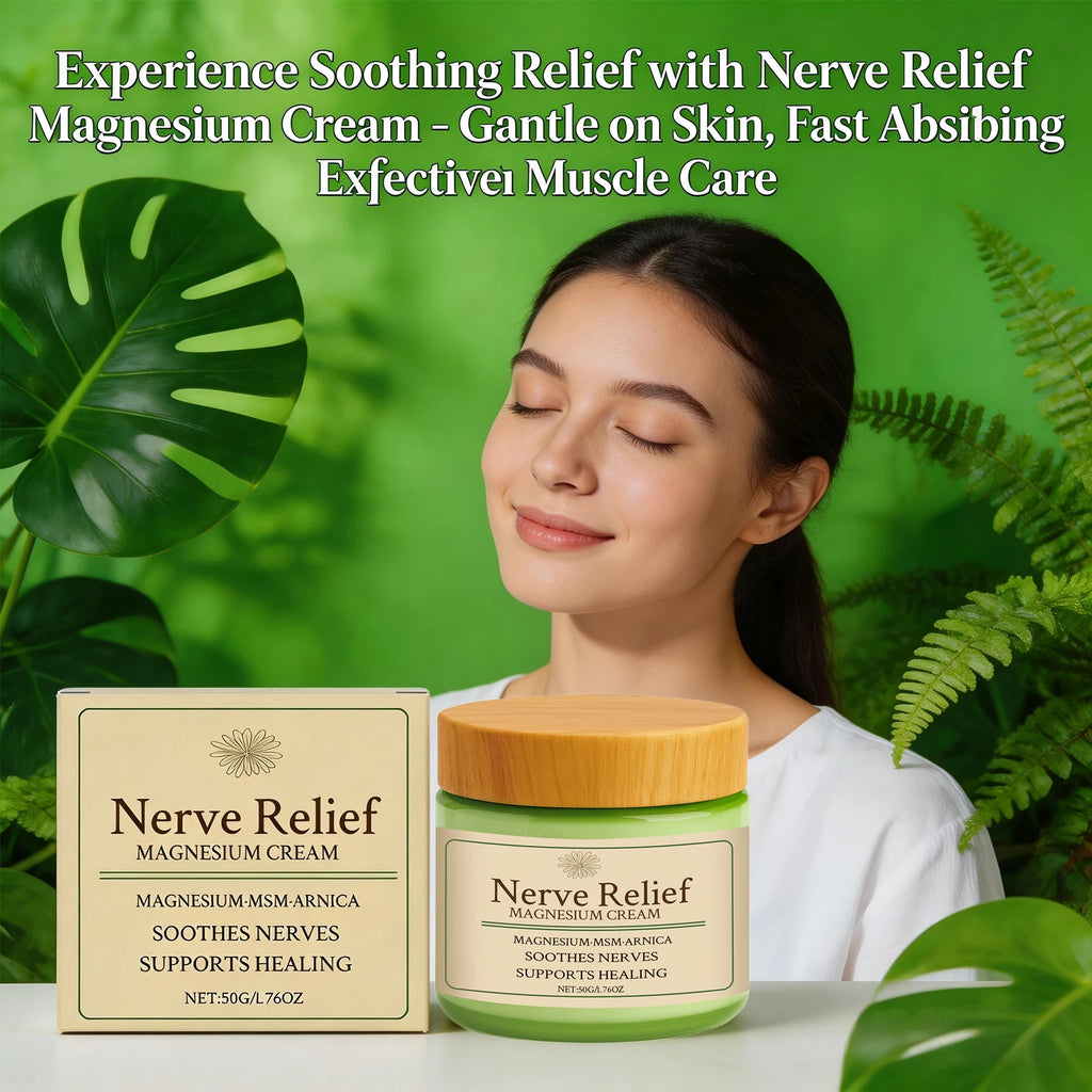 Nerve Relief Magnesium Cream Relieve Muscle Pain Moisturizing Body Massage Cream Relax Muscles Soothing Nourishing Skin Care 50G