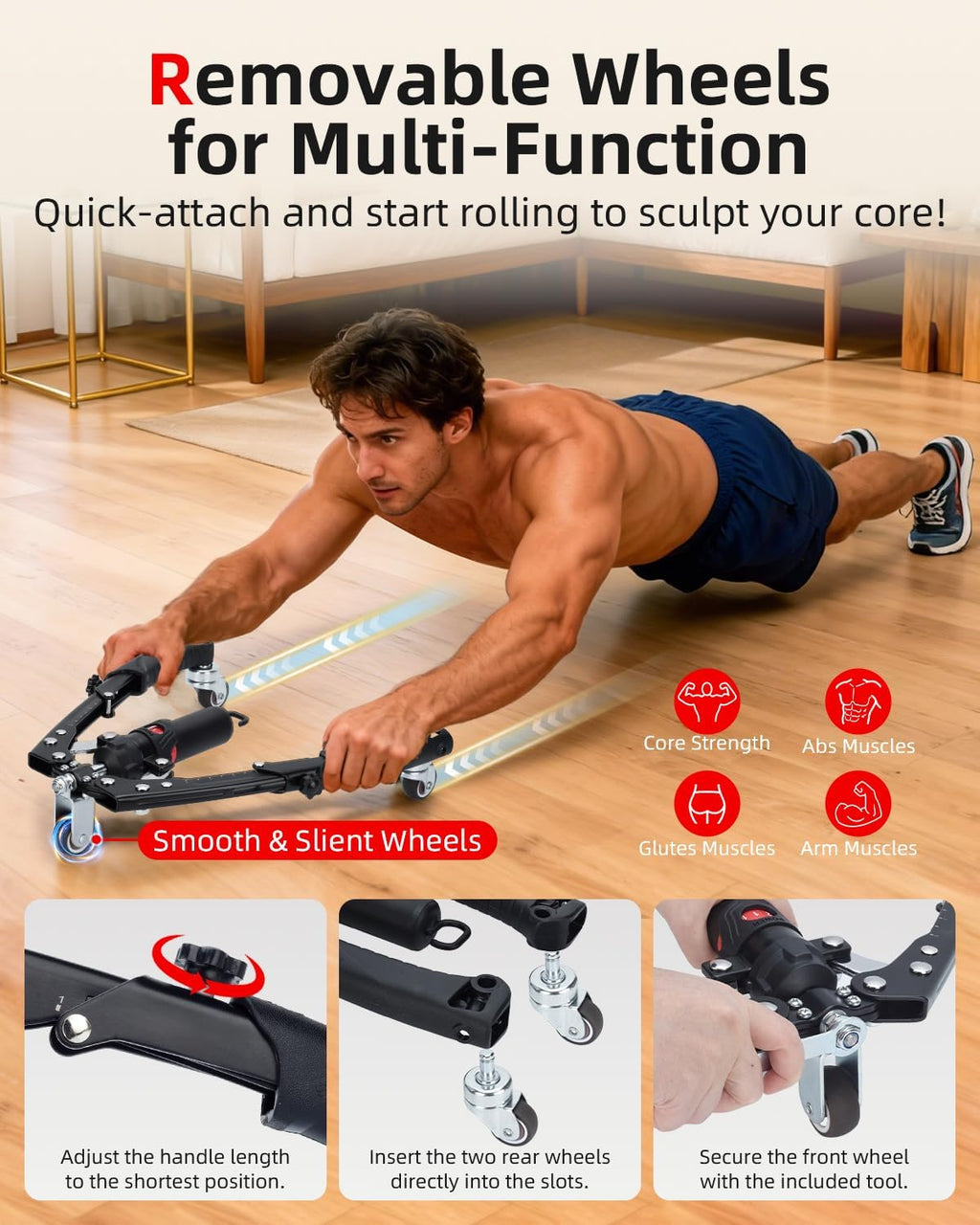 Twister Arm Exerciser, Enhanced Hydraulic Power Chest Expander with AB Rollers, 22-440LBS Adjustable Resistance Home Gym Equipment, Shoulder Muscle Trainer for Arm, Chest & Core Workout