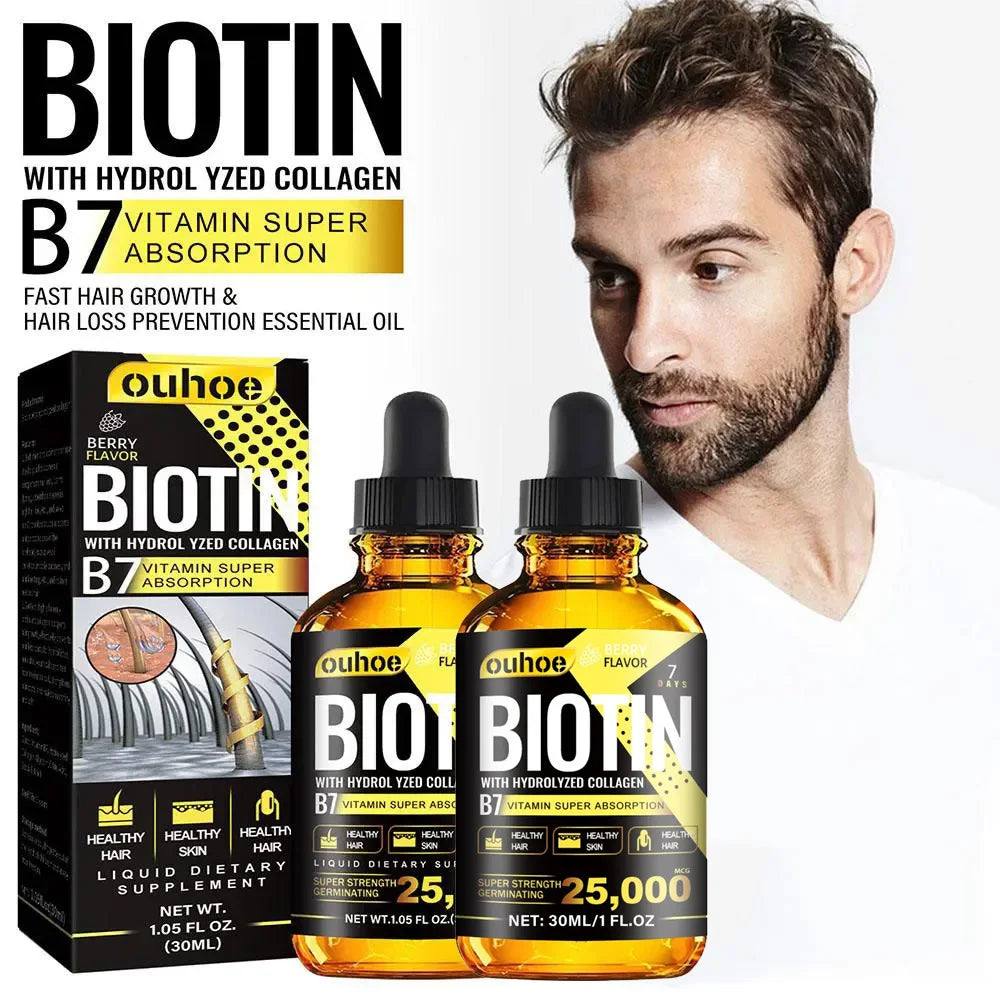 Collagen B7 Vitamin Hair Growth Essential Oil Prevent Hair Loss and Nourish with Essential Oil Scalp Treatment Set for Men Women