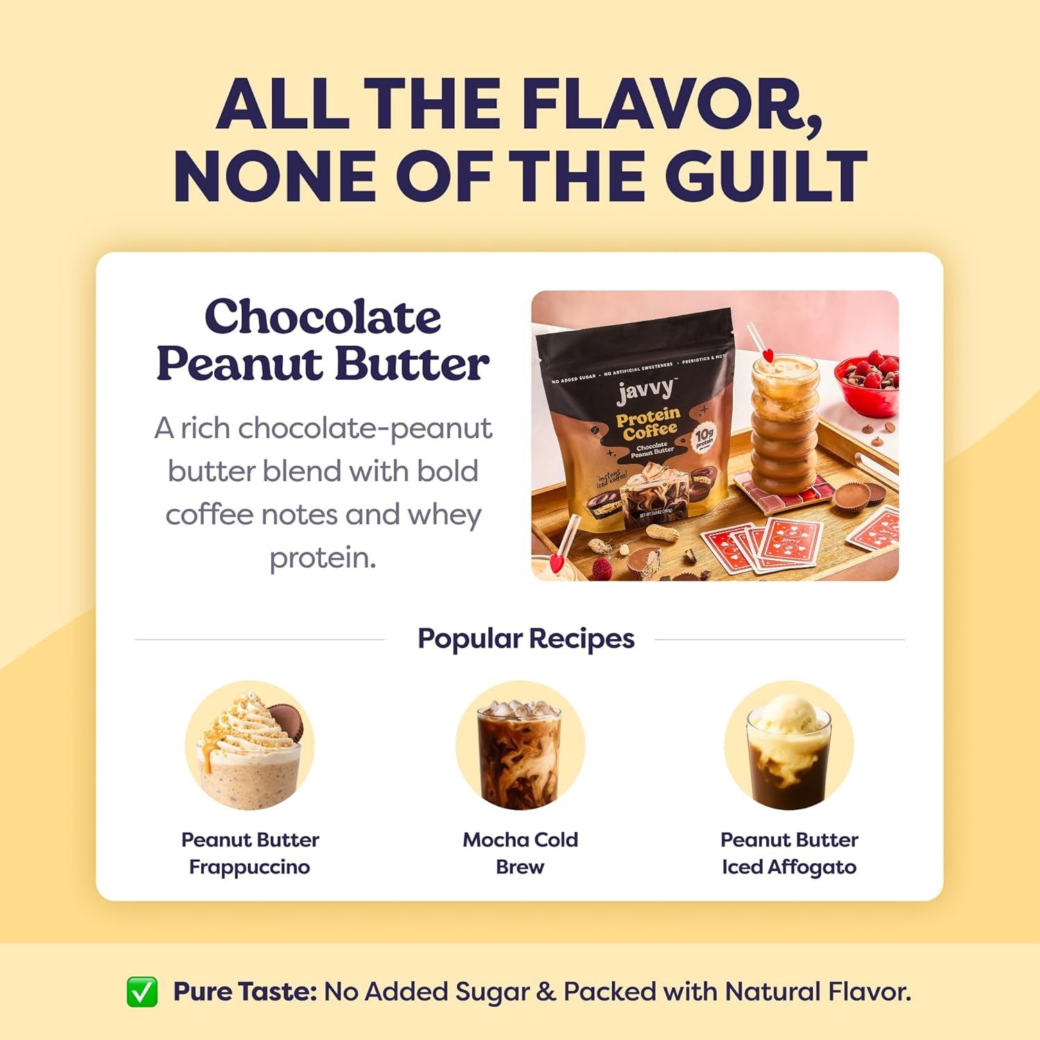 Protein Iced Coffee - Premium Whey Protein & Iced Coffees, 100% Natural Cold Brew, Zero Artificial Flavors & Sweeteners, 80Mg Caffeine, No Added Sugar, 20 Servings, Choc Peanut Butter, 1 Pack