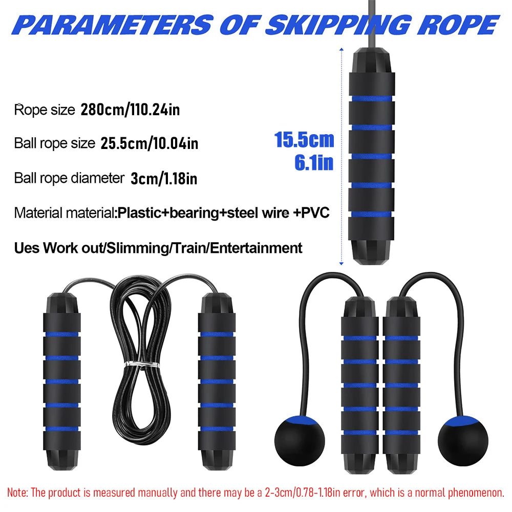 Wire Wireless Ball Jump Rope Dual Purpose Fitness Training Sports Equipment Bearing Load Jump Rope