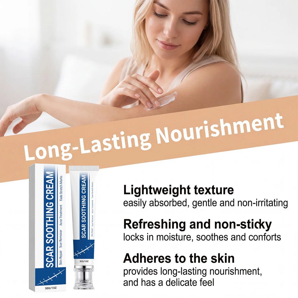 Soothing Scar Cream Lightweight Relieve Redness Tightness Hydrating Nourish Skin Improve Uneven Tone Soothe Dry Itchy Skin
