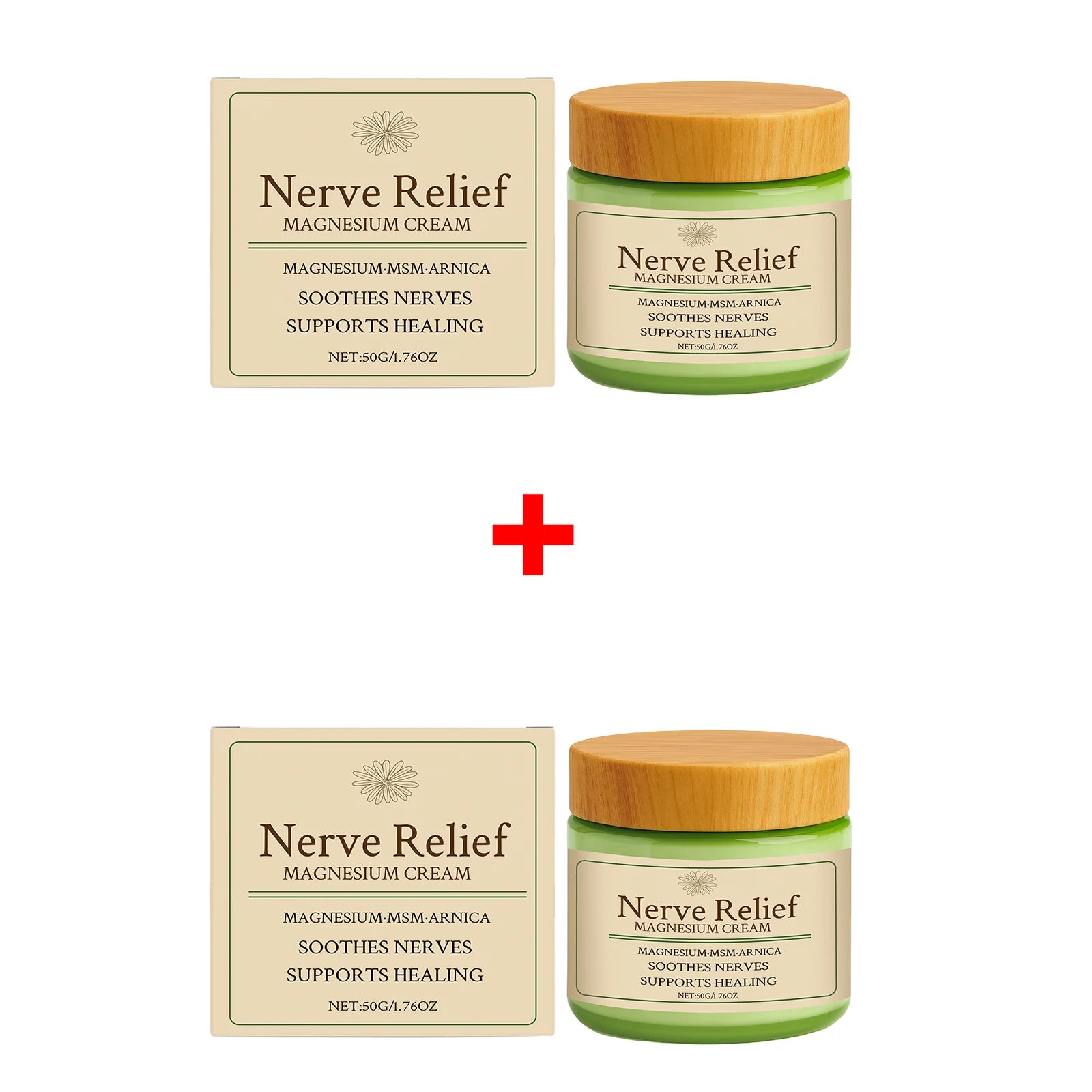 Nerve Relief Magnesium Cream Relieve Muscle Pain Moisturizing Body Massage Cream Relax Muscles Soothing Nourishing Skin Care 50G