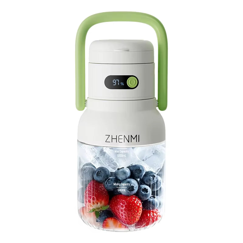 Portable Juicer, 33Oz. Vessel, USB-C Rechargeable, Easy to Clean, Suitable for Juicing Fruits and Vegetable,