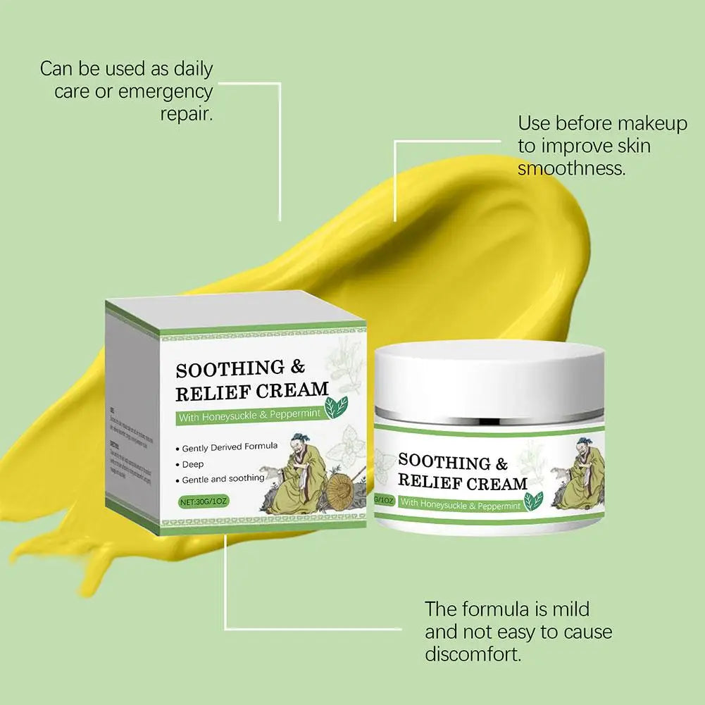 Herbal Soothing Cream 30G Relieves Itching Redness Natural Formula for Sensitive Skin Moisturizing Care Insect Bites Sunburn