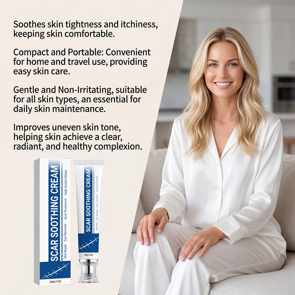 Soothing Scar Cream Lightweight Relieve Redness Tightness Hydrating Nourish Skin Improve Uneven Tone Soothe Dry Itchy Skin