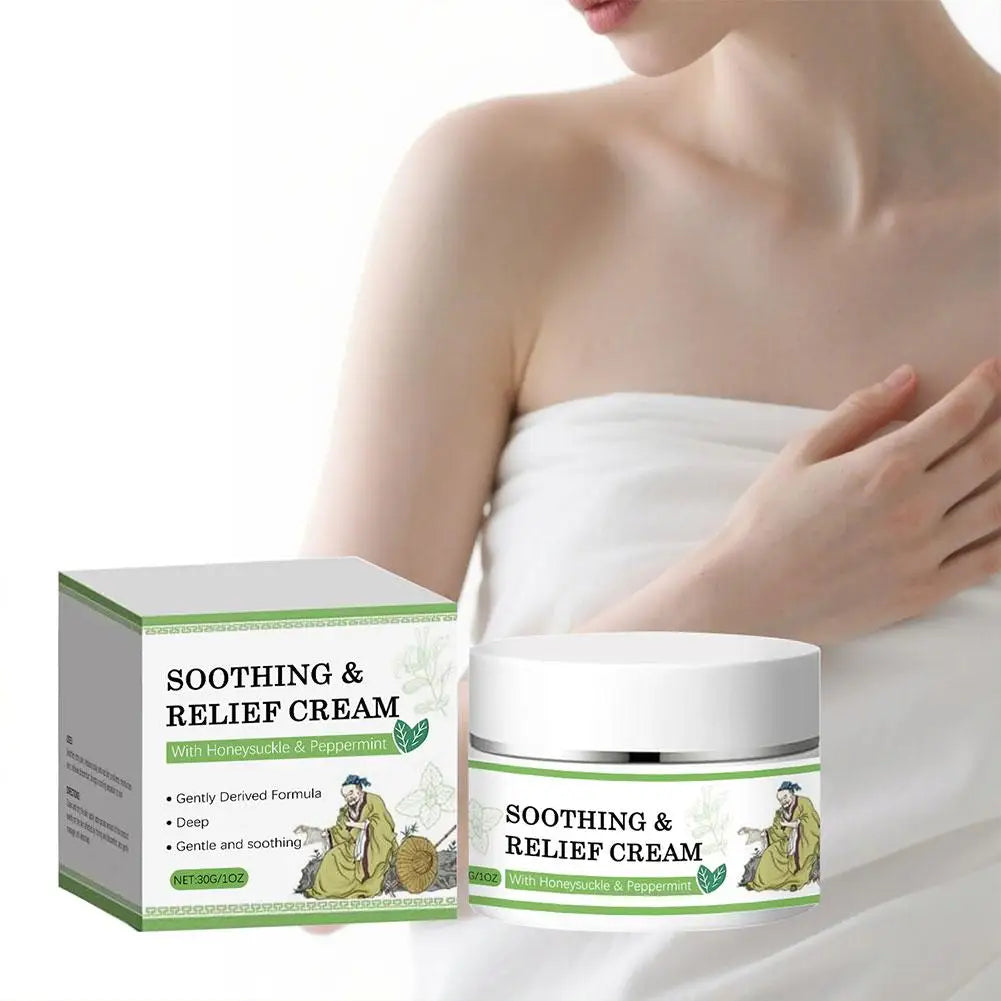 Herbal Soothing Cream 30G Relieves Itching Redness Natural Formula for Sensitive Skin Moisturizing Care Insect Bites Sunburn