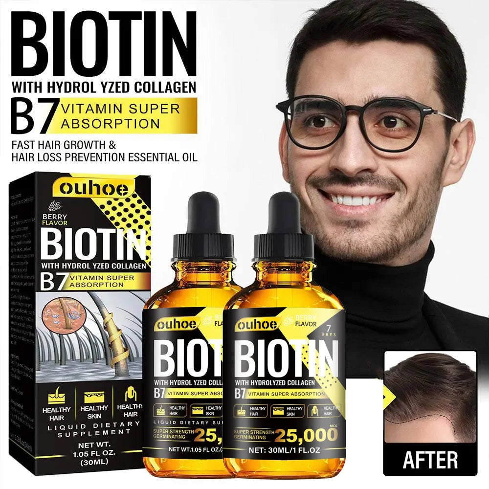 Collagen B7 Vitamin Hair Growth Essential Oil Prevent Hair Loss and Nourish with Essential Oil Scalp Treatment Set for Men Women