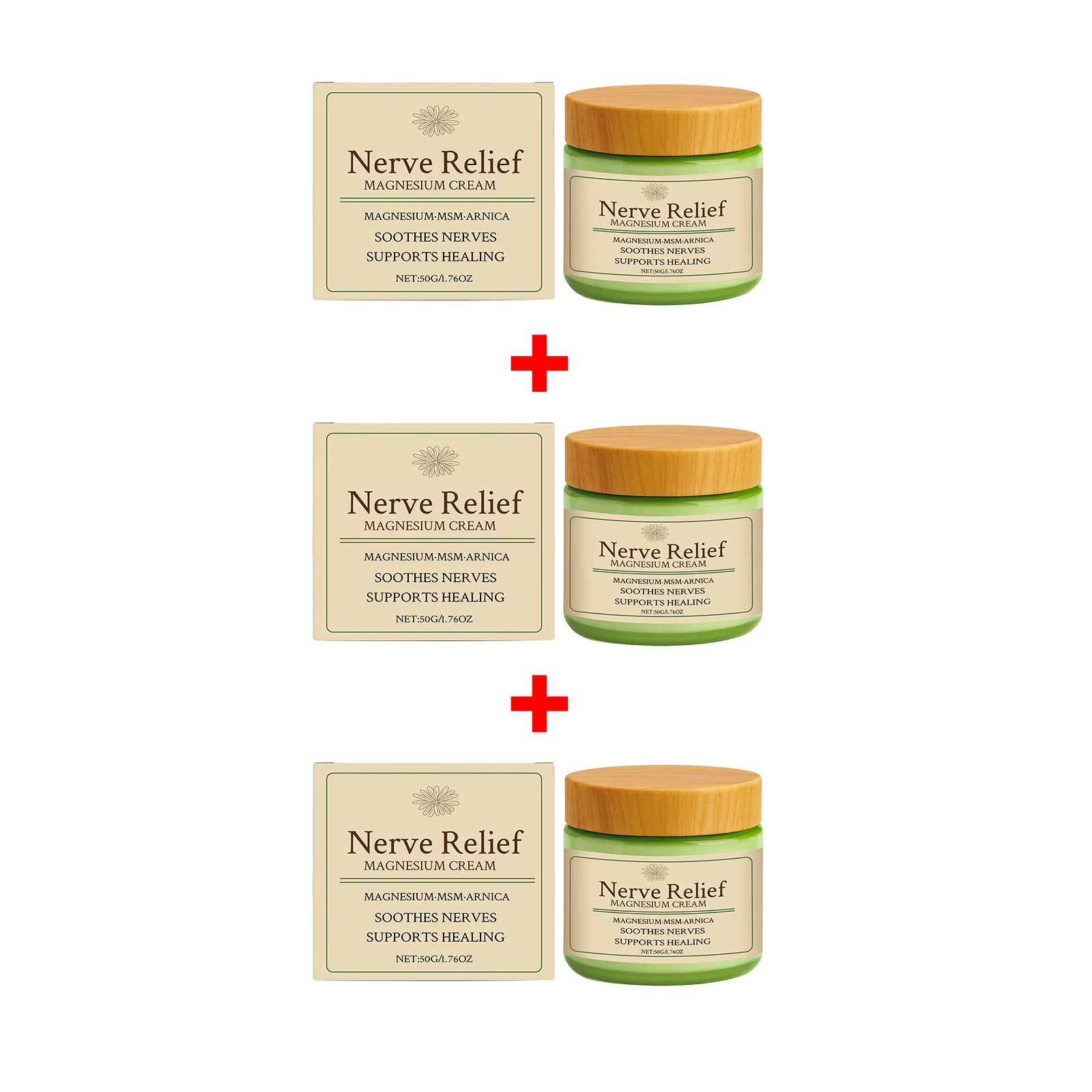Nerve Relief Magnesium Cream Relieve Muscle Pain Moisturizing Body Massage Cream Relax Muscles Soothing Nourishing Skin Care 50G