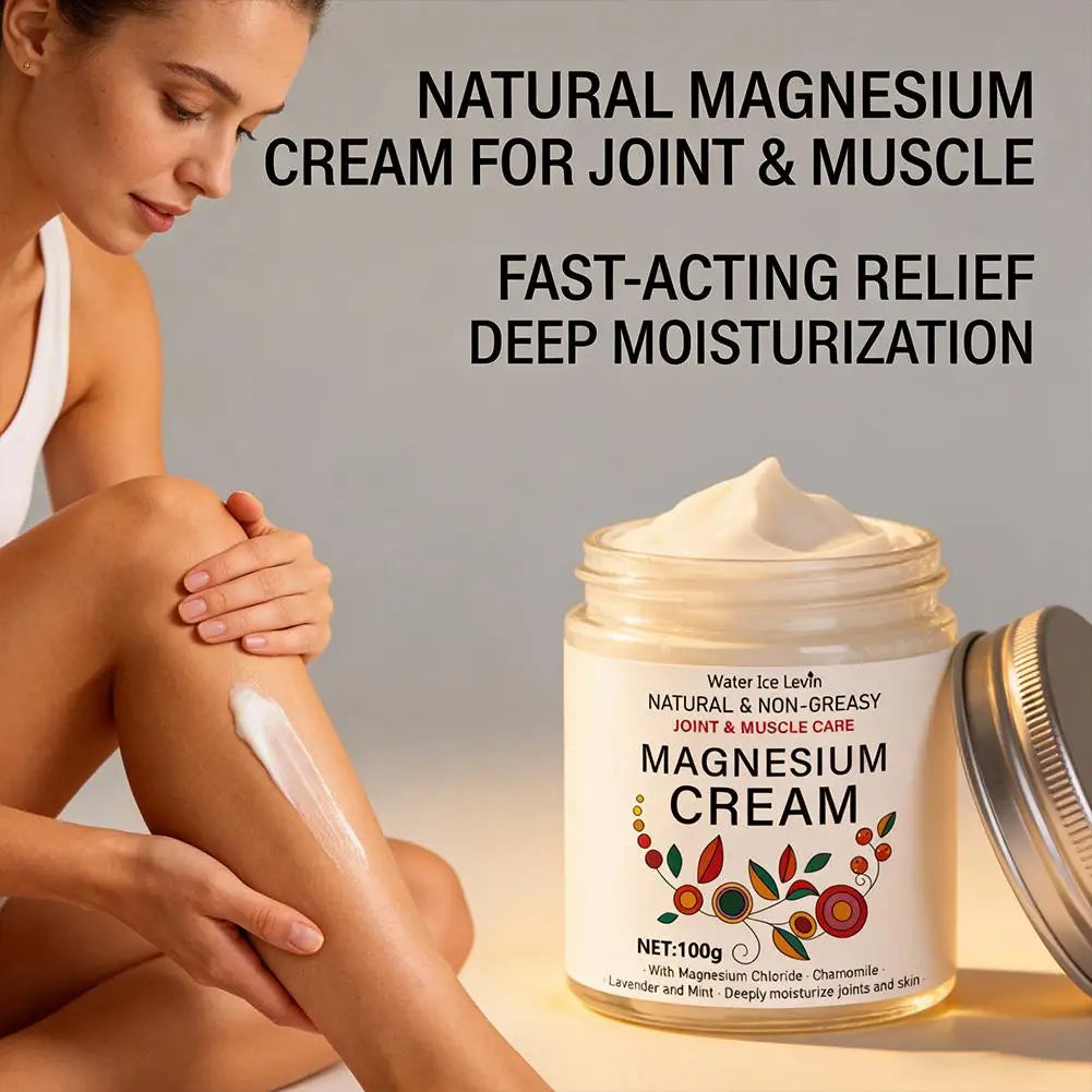 Nerve Relief Magnesium Cream, Magnesium Body Butter Deeply Moisturizes Skin,Non-Greasy Relief for Knee Joint & Muscle Comfort