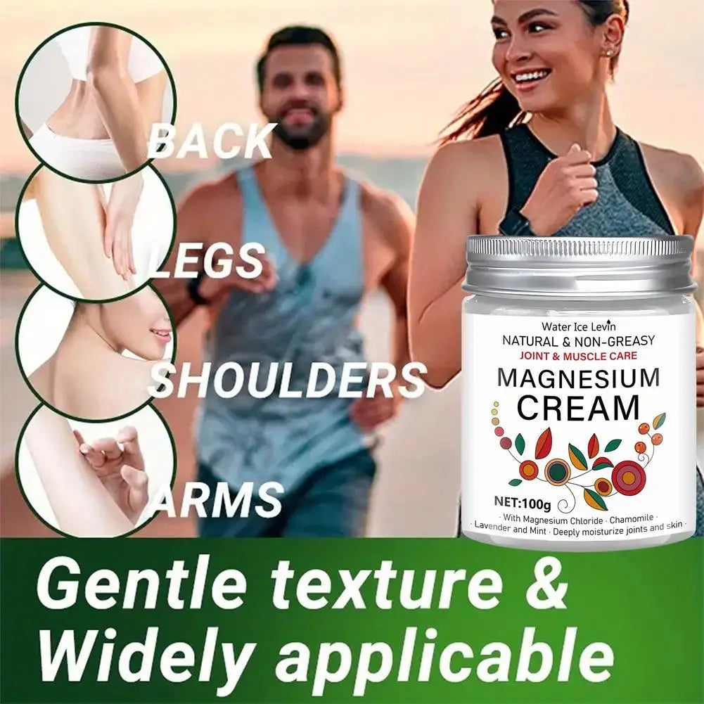 Nerve Relief Magnesium Cream, Magnesium Body Butter Deeply Moisturizes Skin,Non-Greasy Relief for Knee Joint & Muscle Comfort