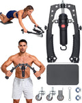 Twister Arm Exerciser, Enhanced Hydraulic Power Chest Expander with AB Rollers, 22-440LBS Adjustable Resistance Home Gym Equipment, Shoulder Muscle Trainer for Arm, Chest & Core Workout