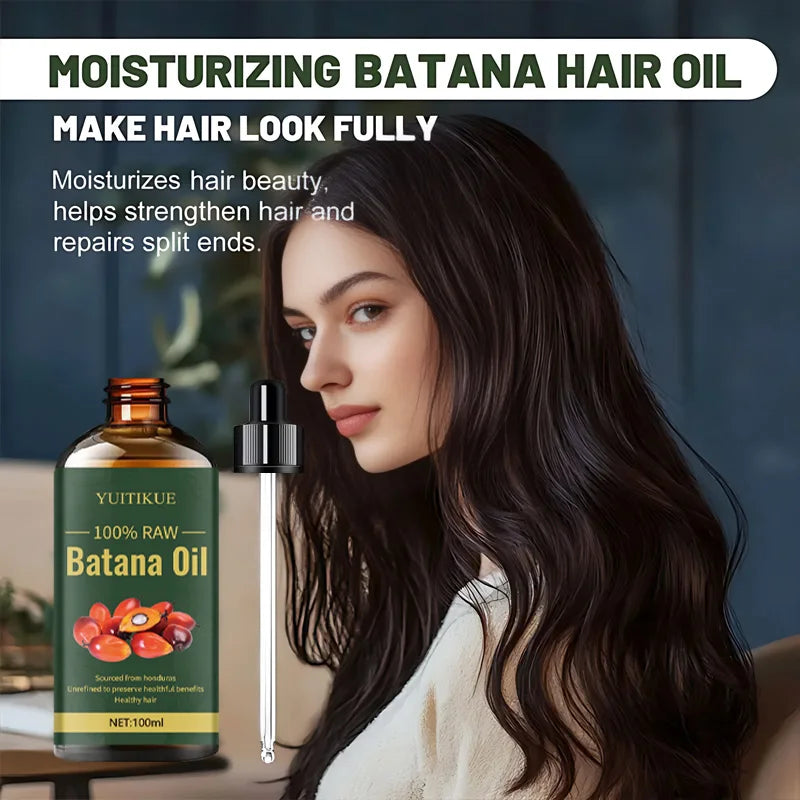 Batana Hair Care Oil, Plant-Based Formula, Repairs Damaged Hair, Smooths Hair, Nourishing Hair Oil