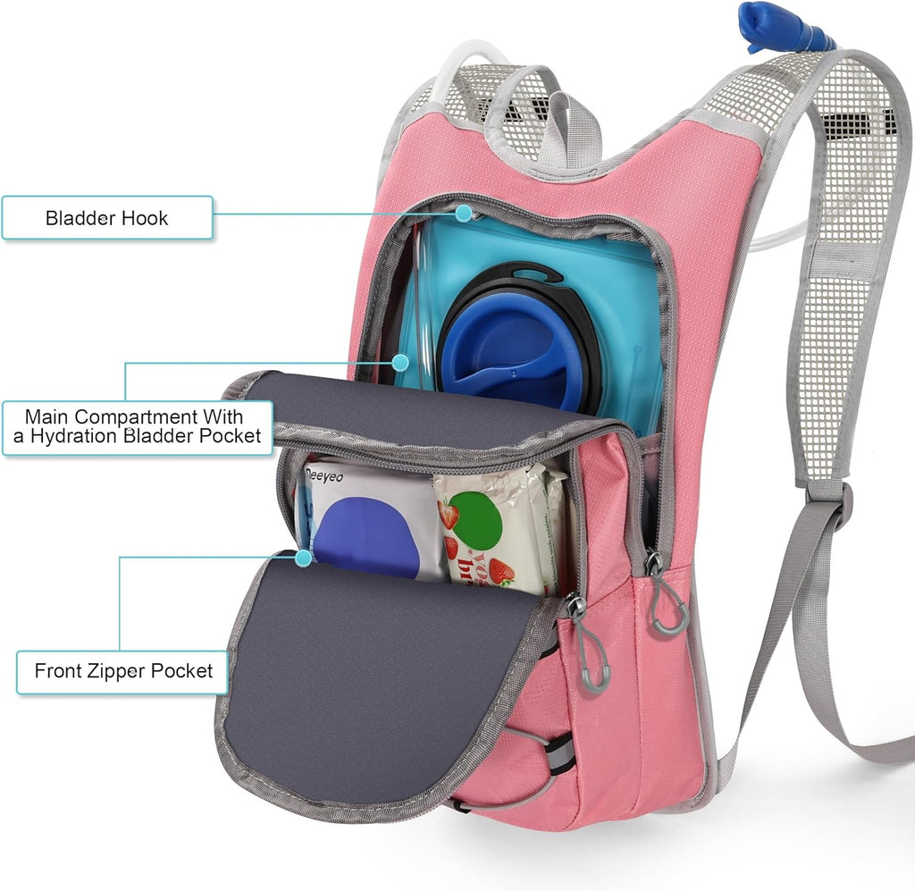 Hydration Backpack - Lightweight Hiking Water Backpack with 2L Water Bladder, Running Hydration Vest Backpack for Men Women, Hydration Pack for Hiking, Cycling, Climbing