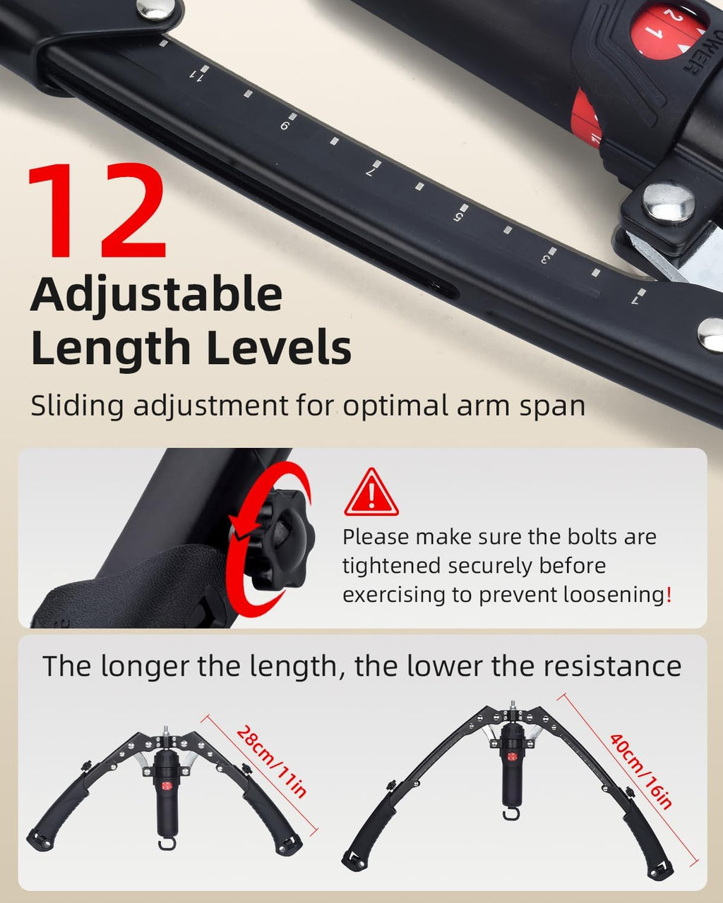 Twister Arm Exerciser, Enhanced Hydraulic Power Chest Expander with AB Rollers, 22-440LBS Adjustable Resistance Home Gym Equipment, Shoulder Muscle Trainer for Arm, Chest & Core Workout