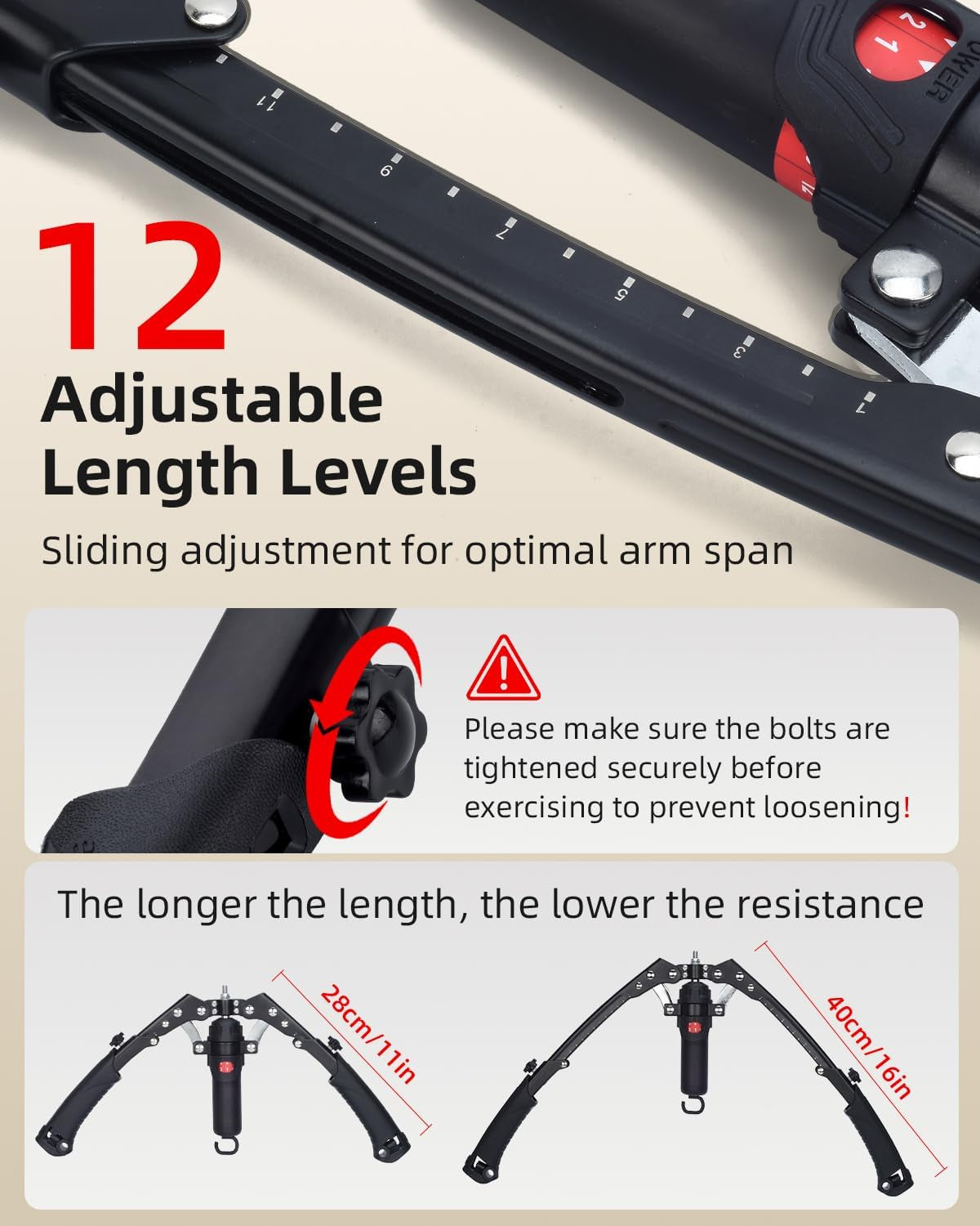Twister Arm Exerciser, Enhanced Hydraulic Power Chest Expander with AB Rollers, 22-440LBS Adjustable Resistance Home Gym Equipment, Shoulder Muscle Trainer for Arm, Chest & Core Workout