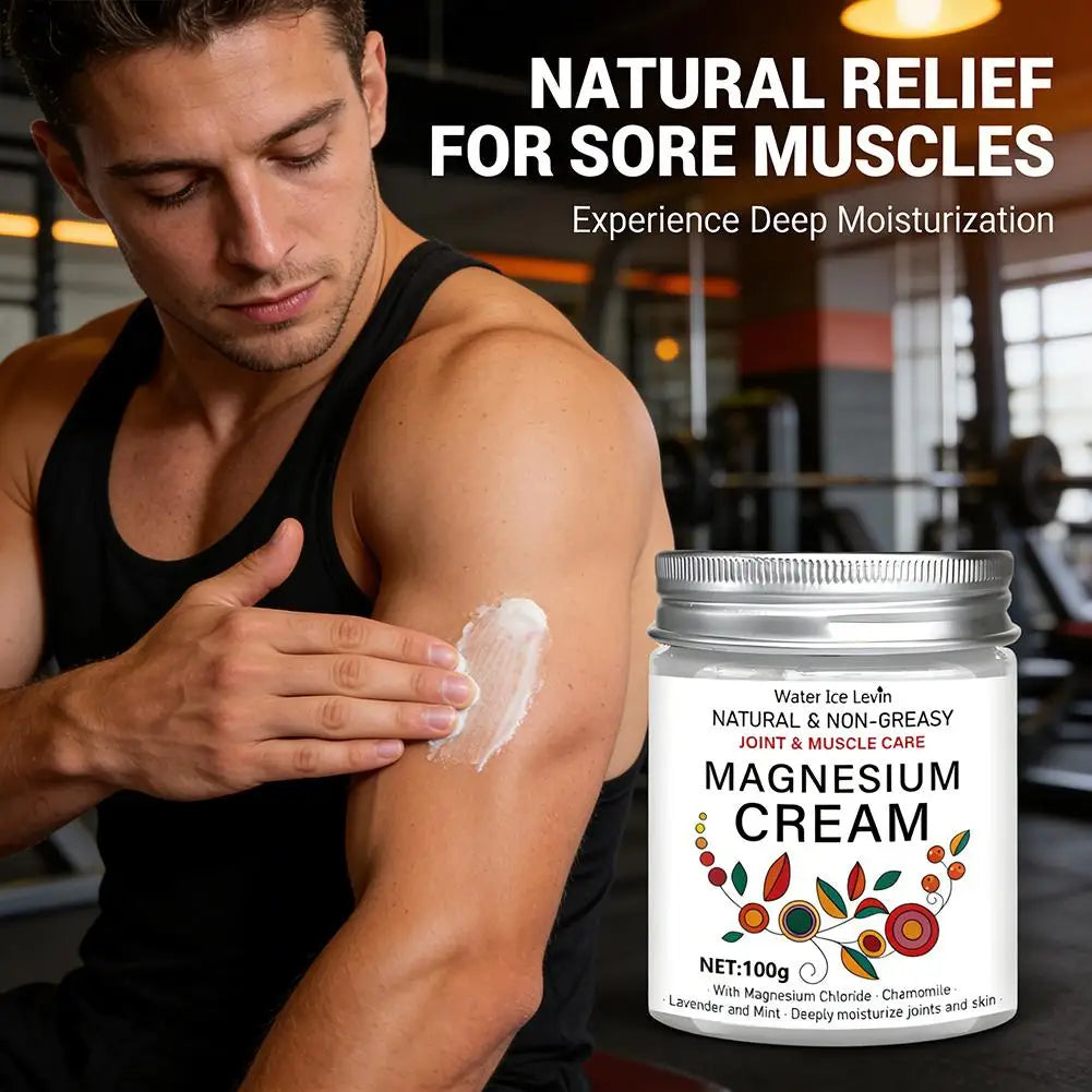 Nerve Relief Magnesium Cream, Magnesium Body Butter Deeply Moisturizes Skin,Non-Greasy Relief for Knee Joint & Muscle Comfort