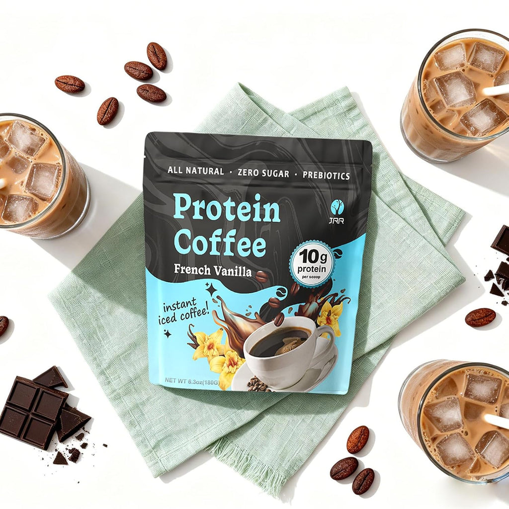 French Vanilla Protein Iced Coffee - 100% Natural Cold Brew with Premium Whey Protein and Vanilla - Low Carb, Zero Sugar, No Artificial Flavors or Swe, 10 Servings