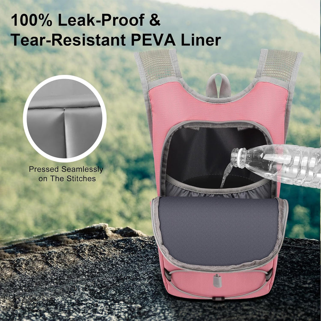 Hydration Backpack - Lightweight Hiking Water Backpack with 2L Water Bladder, Running Hydration Vest Backpack for Men Women, Hydration Pack for Hiking, Cycling, Climbing