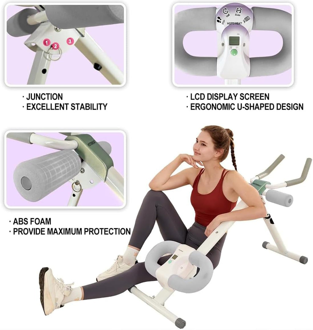 Ab Workout Equipment Abdominal Trainer, Adjustable Ab Machine at Home Gym, Foldable Abdominal Exercise Machine, Core & Ab Trainer Machine for Stomach Workout