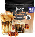 Protein Iced Coffee - Premium Whey Protein & Iced Coffees, 100% Natural Cold Brew, Zero Artificial Flavors & Sweeteners, 80Mg Caffeine, No Added Sugar, 20 Servings, Caramel, 1 Pack
