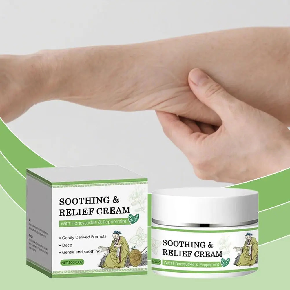 Herbal Soothing Cream 30G Relieves Itching Redness Natural Formula for Sensitive Skin Moisturizing Care Insect Bites Sunburn